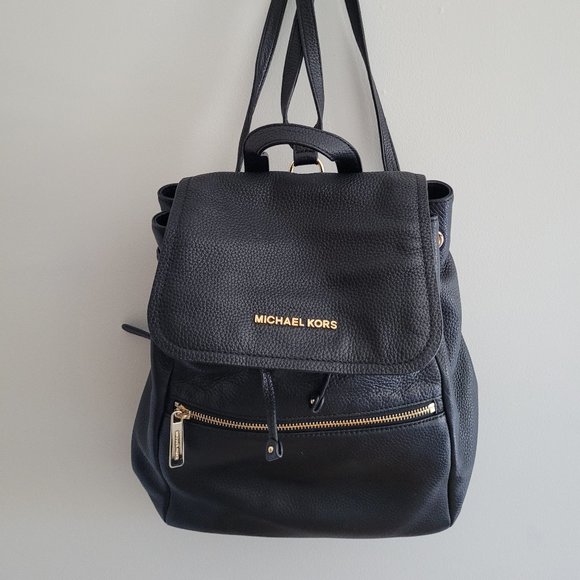 Michael Kors Black Leather Rachel Backpack, Never Used - Picture 2 of 8